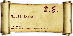 Mitli Edna névjegykártya